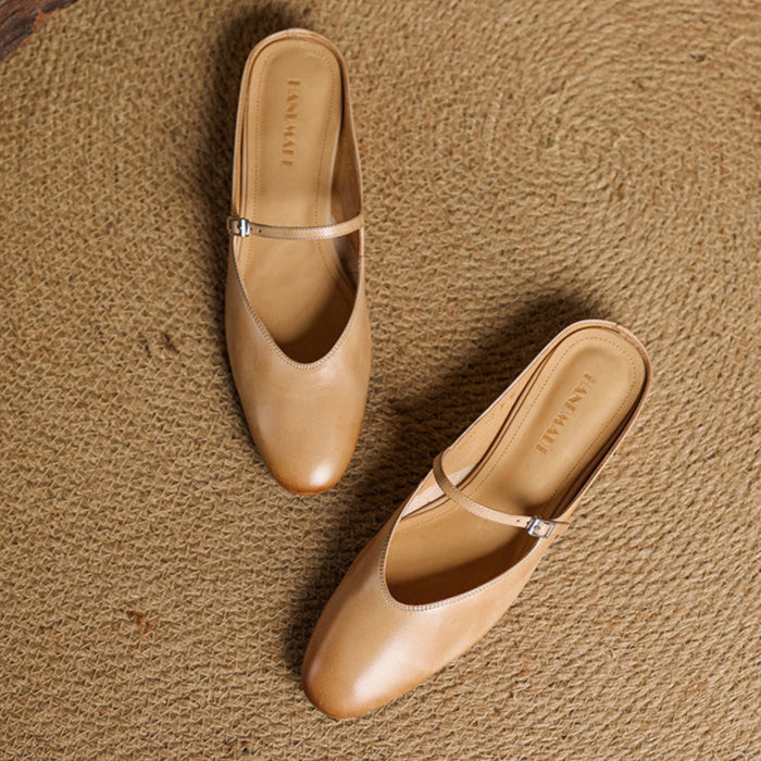 Maryela | Leather Mary Jane Mules