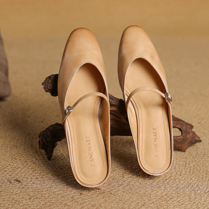 Maryela | Leather Mary Jane Mules