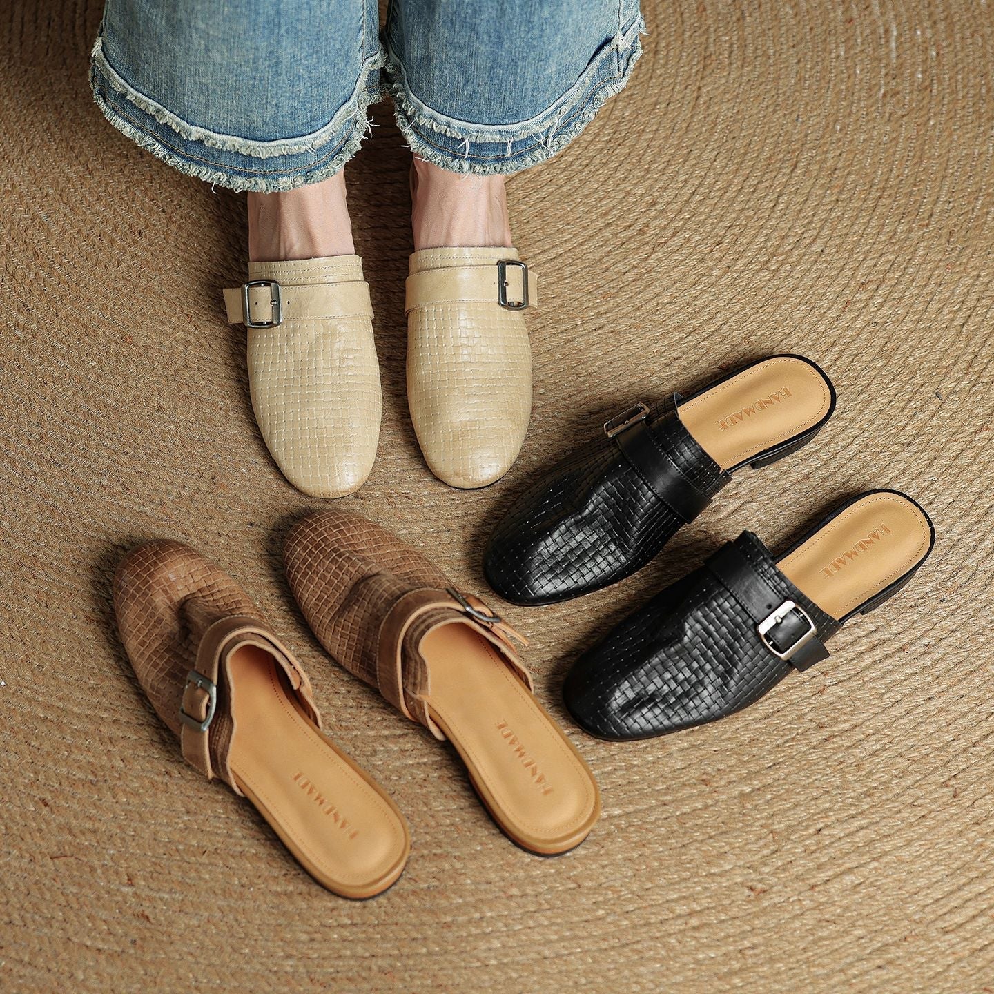 Amelie | Buckle Strap Flat Mules