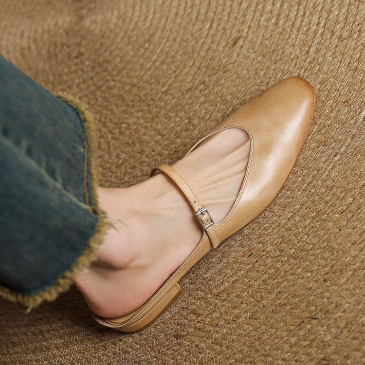 Maryela | Leather Mary Jane Mules