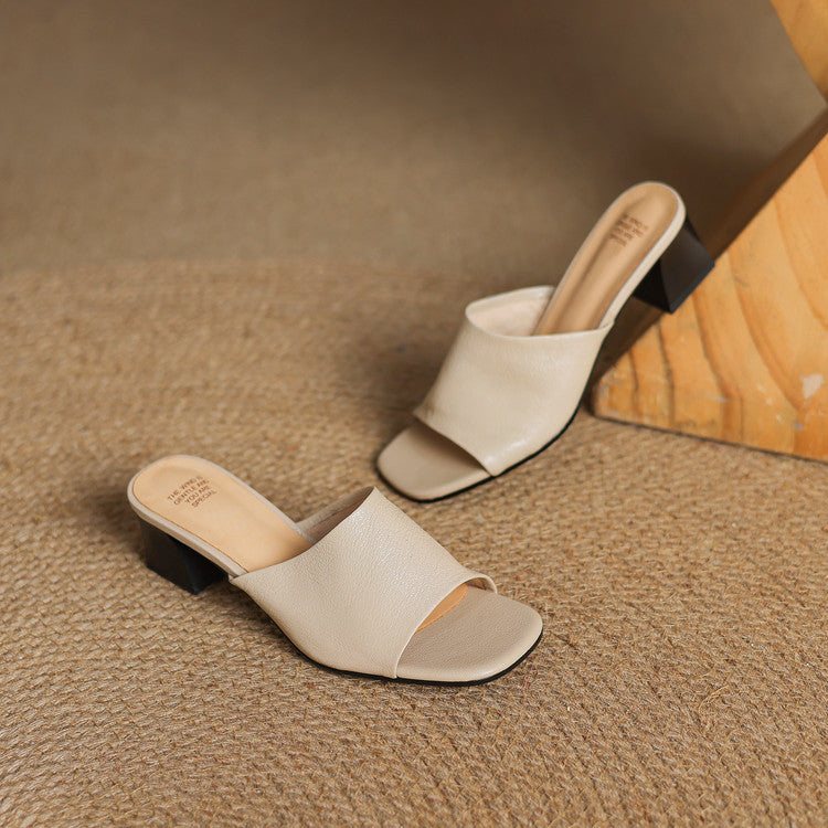 Cali | Open-Toe Block Heel Mules
