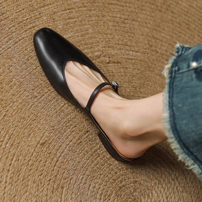 Maryela | Leather Mary Jane Mules