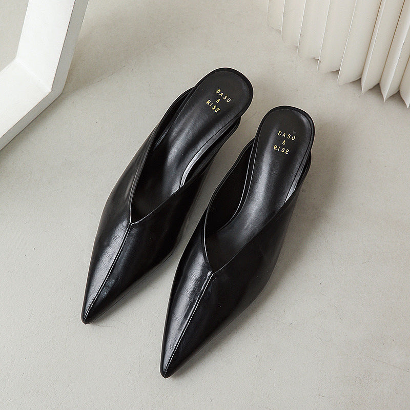 Peya | Pointed-Toe Kitten Heel Mules