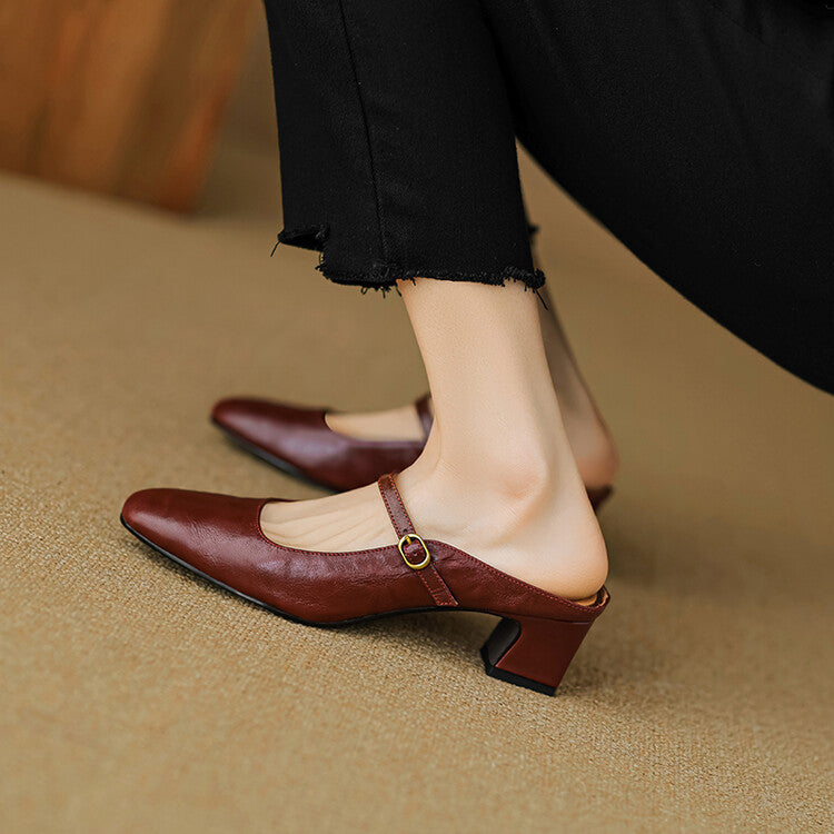 Cassy | Classic Mary Jane Mule Heels