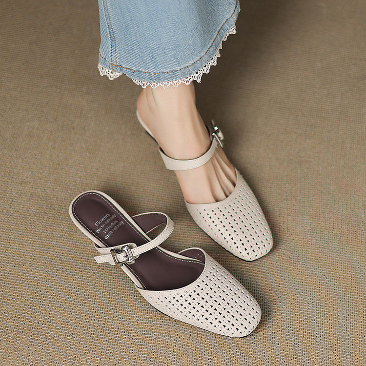 Reolla | Perforated Buckle Mules