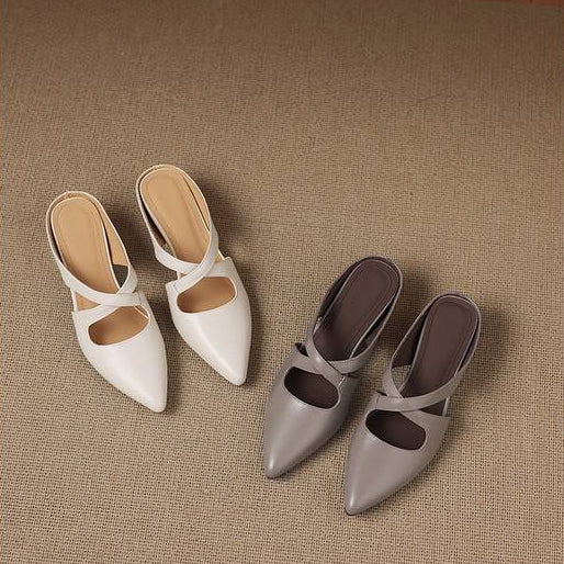 Chynna | Cross Strap Pointed-Toe Mule Heels