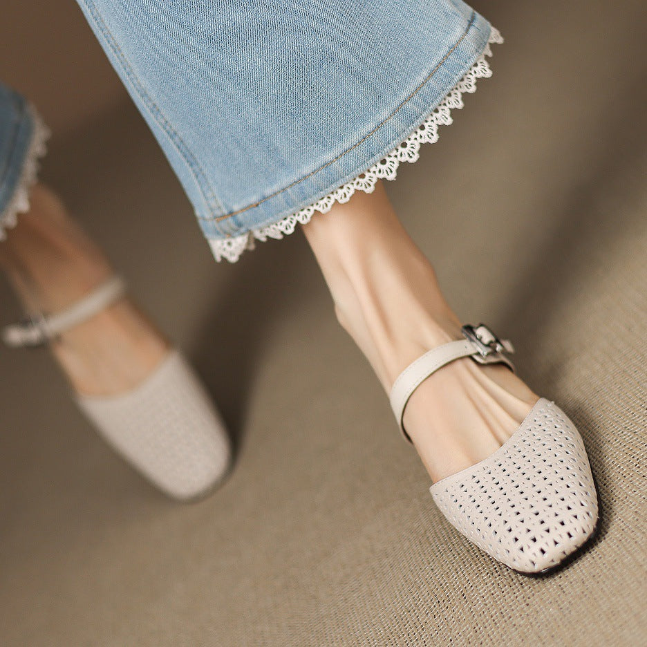 Reolla | Perforated Buckle Mules