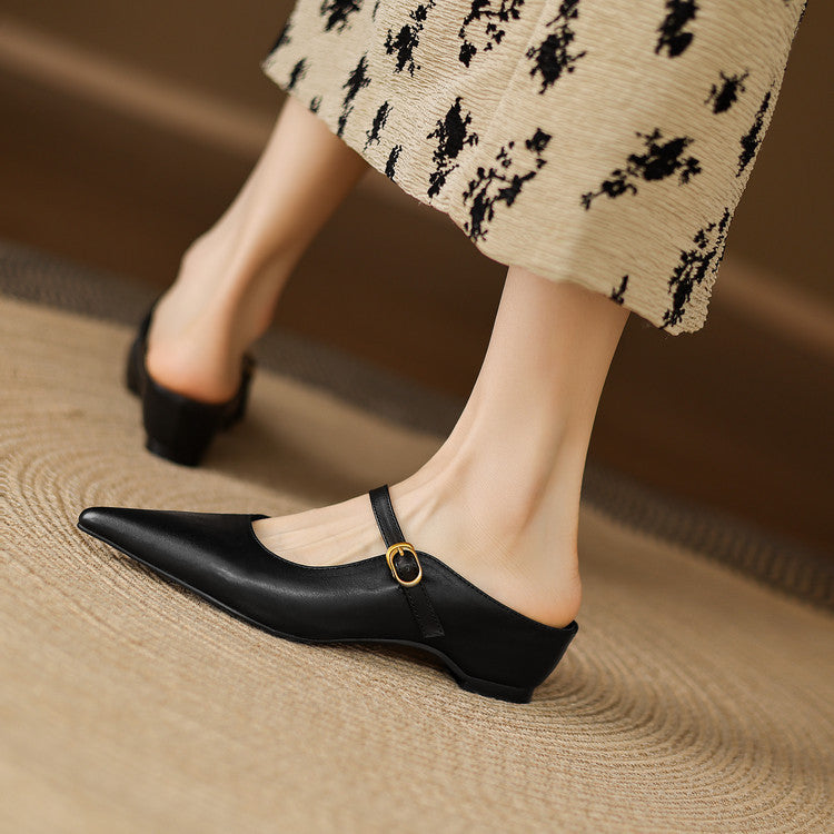 Sienna | Elegant Pointed-Toe Mule Heels