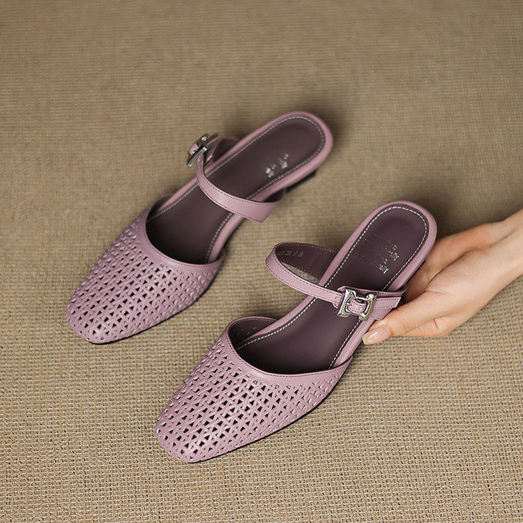 Reolla | Perforated Buckle Mules