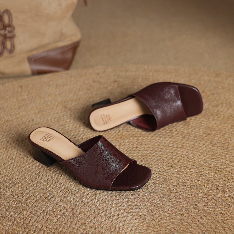 Cali | Open-Toe Block Heel Mules