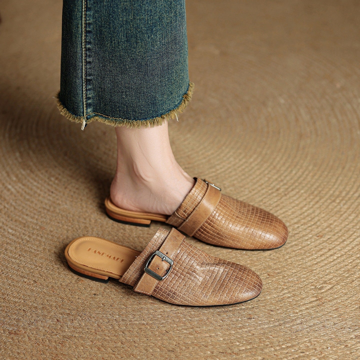 Amelie | Buckle Strap Flat Mules