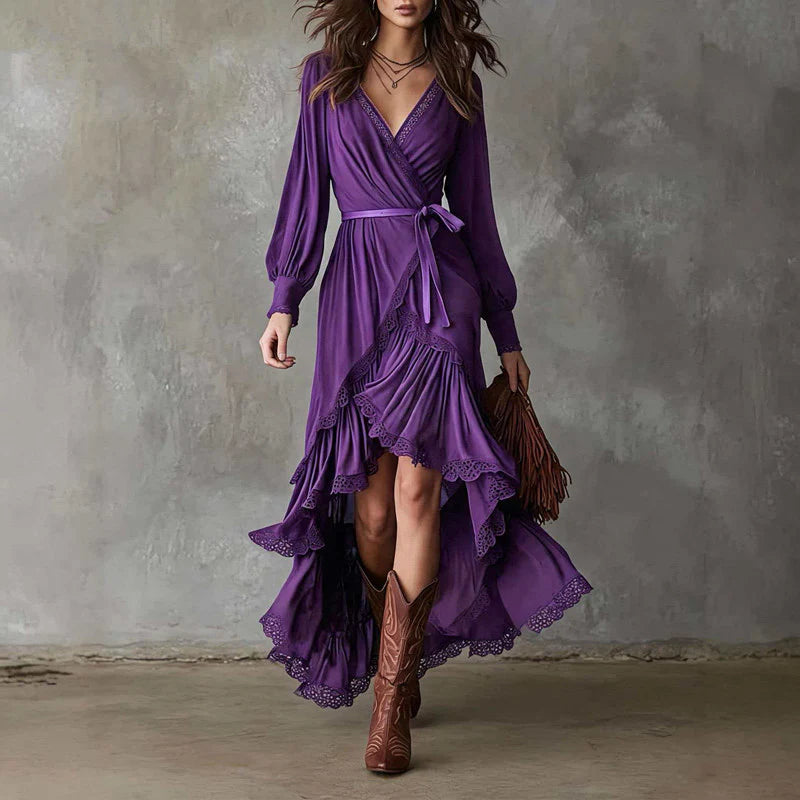 Azi | Tiered Ruffle Wrap Dress