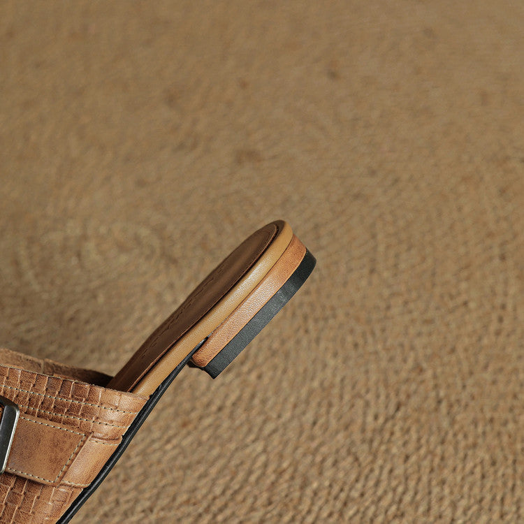 Amelie | Buckle Strap Flat Mules