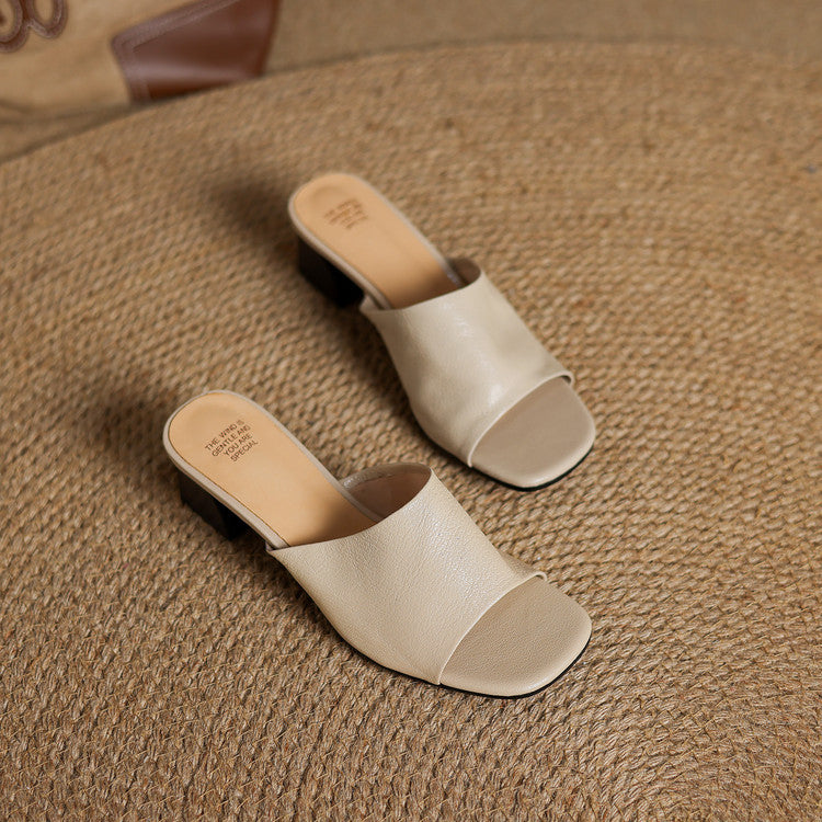 Cali | Open-Toe Block Heel Mules
