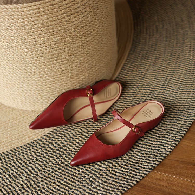 Sienna | Elegant Pointed-Toe Mule Heels