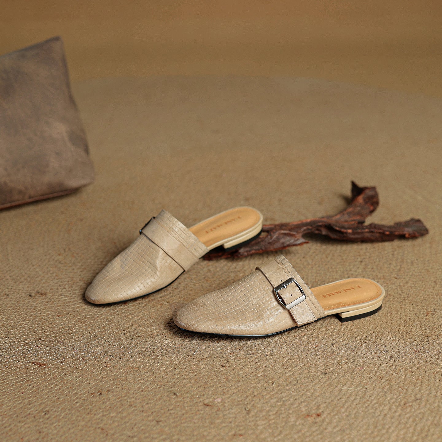 Amelie | Buckle Strap Flat Mules