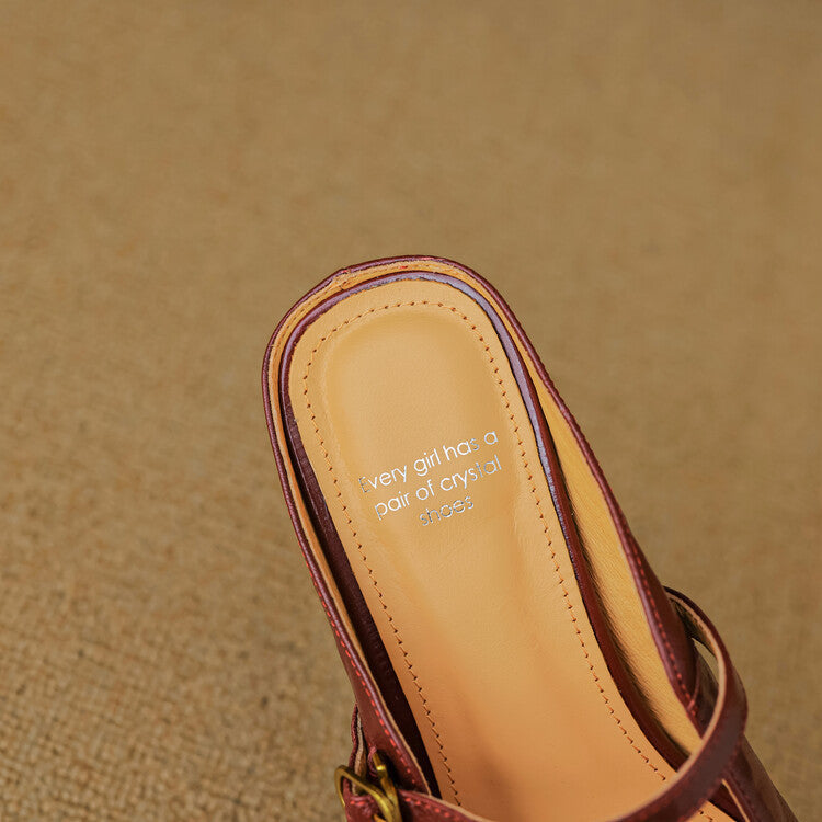 Cassy | Classic Mary Jane Mule Heels