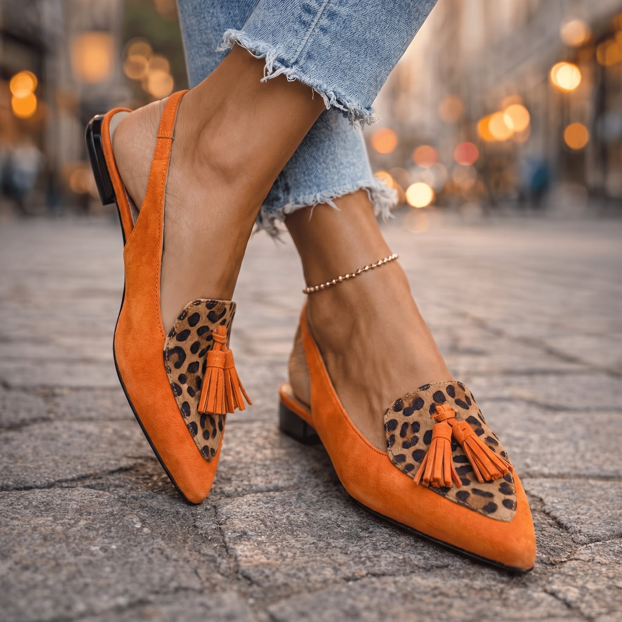 Elisse | Tassel Slingback Flats