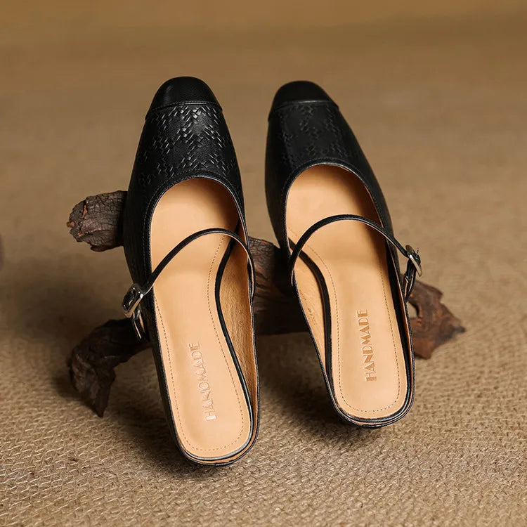 Iza | Classic Mary Jane Mule Heels