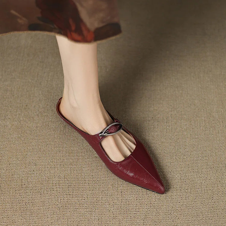 Adore | Pointed-Toe Buckle Mules