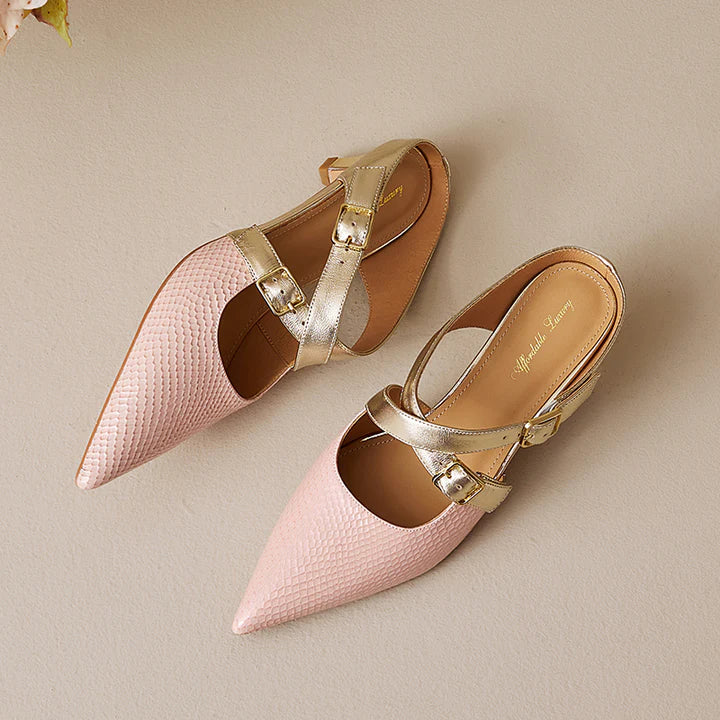 Patricia | Elegant Cross-Strap Mule Heels