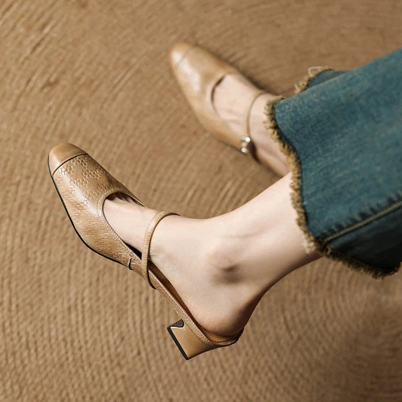 Iza | Classic Mary Jane Mule Heels