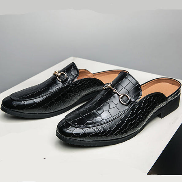 Kaye | Croc-Embossed Mule Loafers