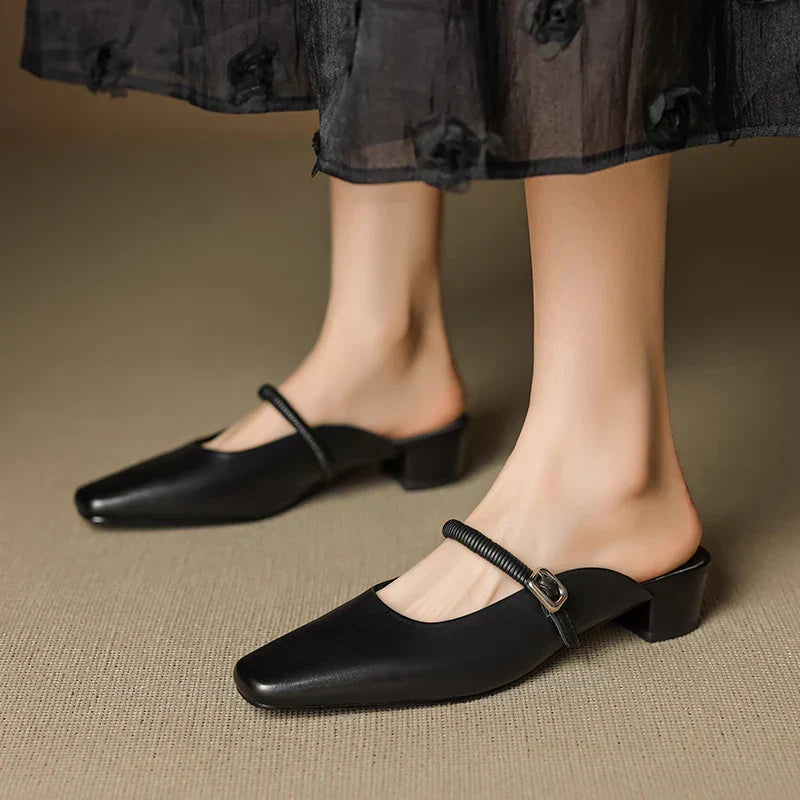 Alba | Mary Jane Block Heel Mules