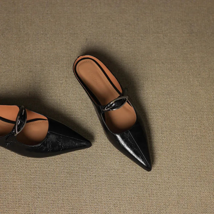 Adore | Pointed-Toe Buckle Mules