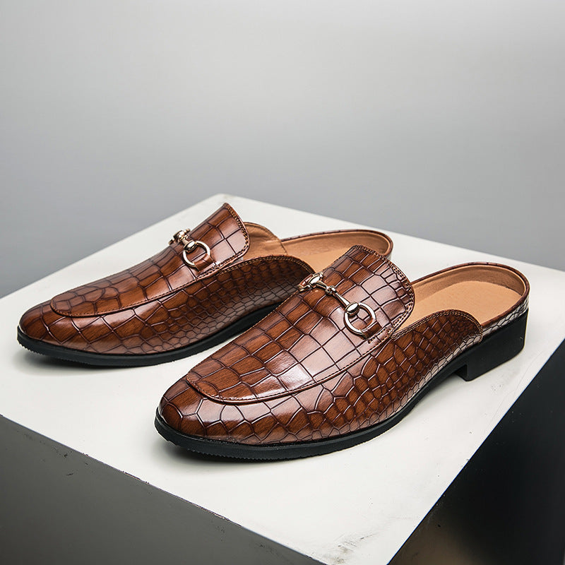 Kaye | Croc-Embossed Mule Loafers