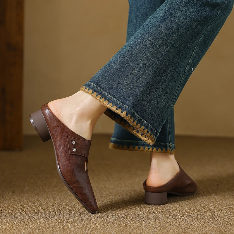 Sofia | Cutout Pointed-Toe Mules