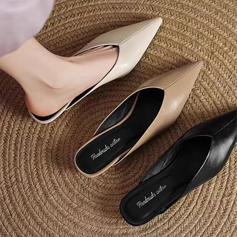 Sofieya | Pointed-Toe Leather Mules