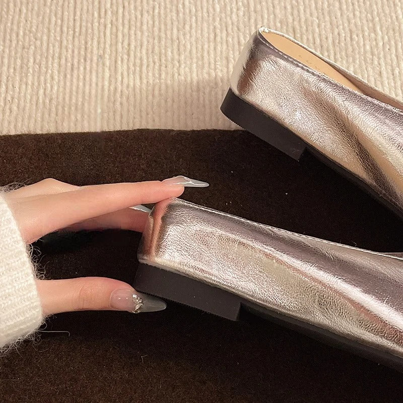 Missia | Metallic Leather Mules