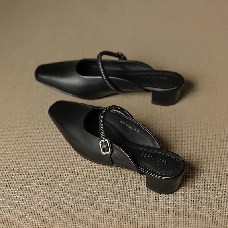 Alba | Mary Jane Block Heel Mules
