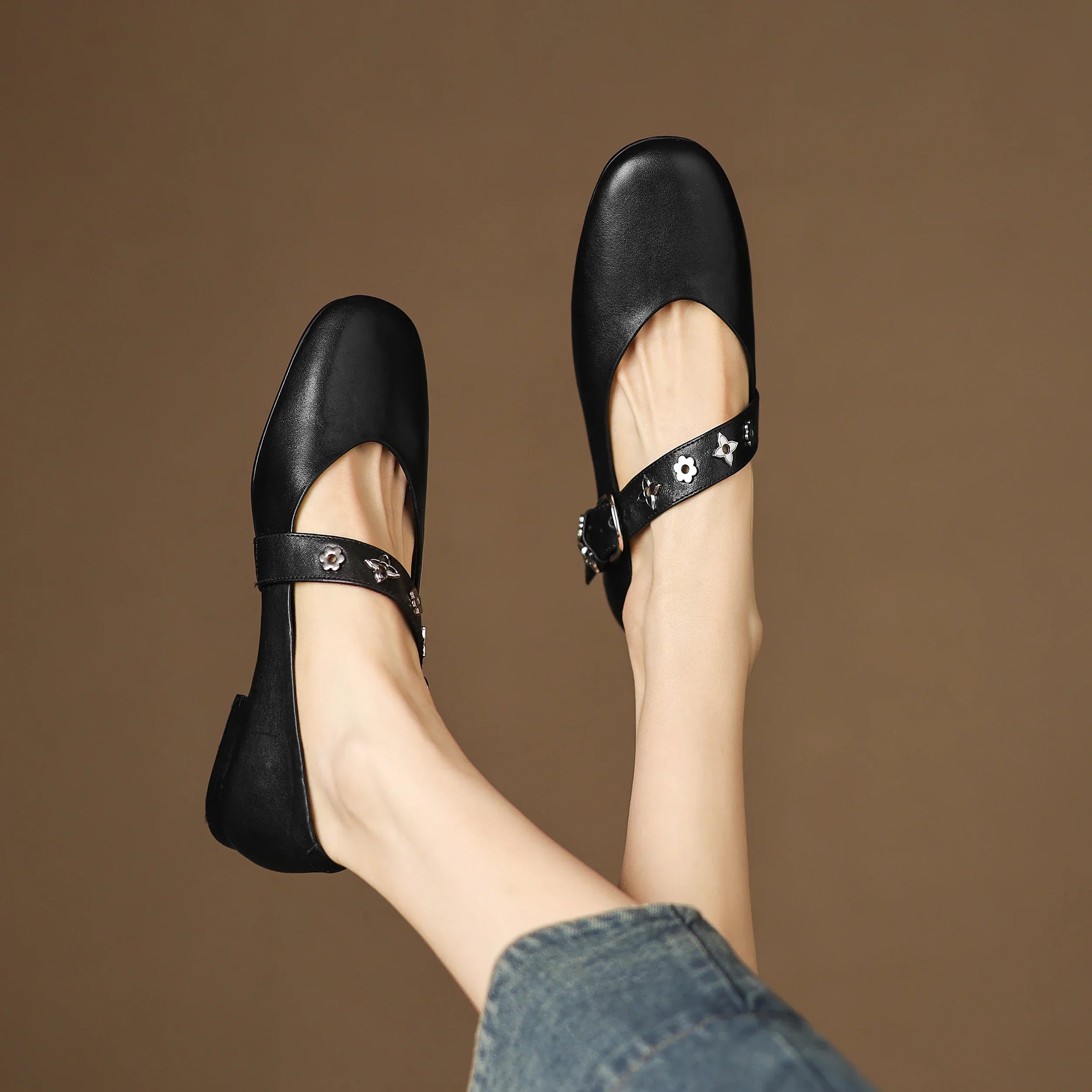 Ella | Studded Mary Jane Flats