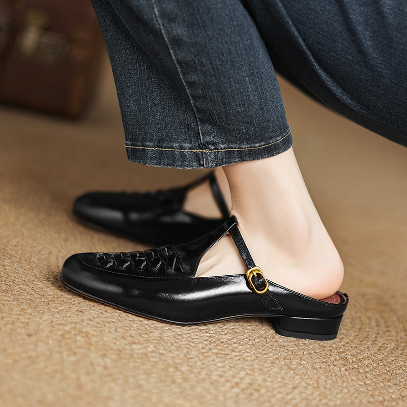 Margie | Woven Mary Jane Mules