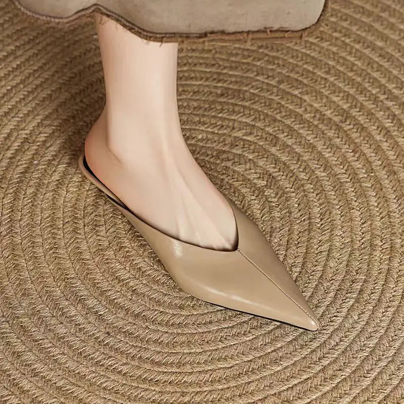 Sofieya | Pointed-Toe Leather Mules