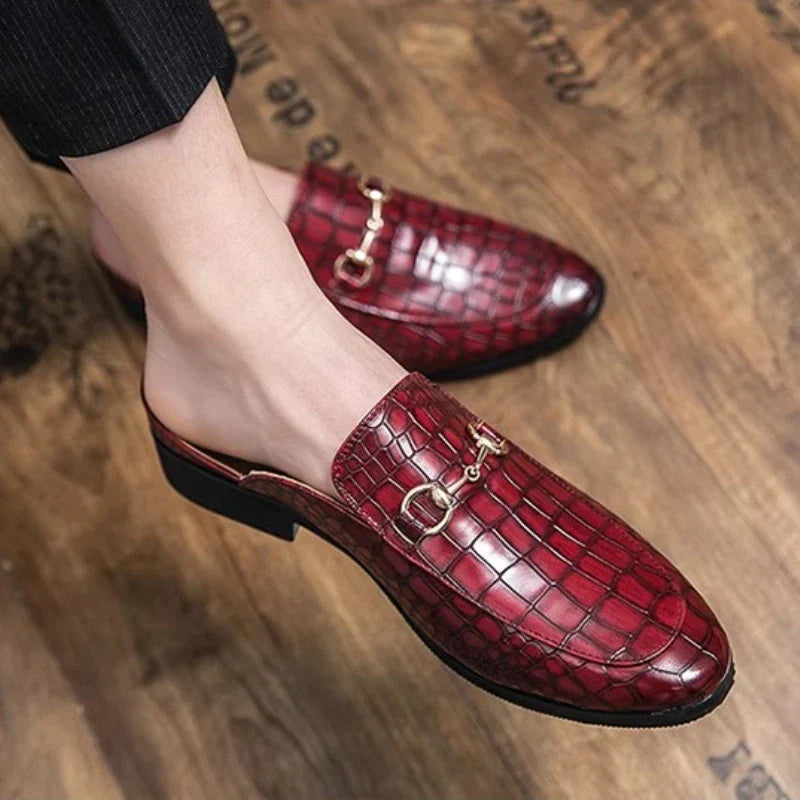 Kaye | Croc-Embossed Mule Loafers
