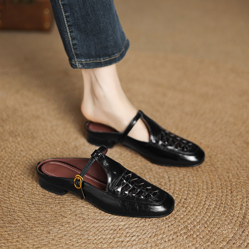 Margie | Woven Mary Jane Mules