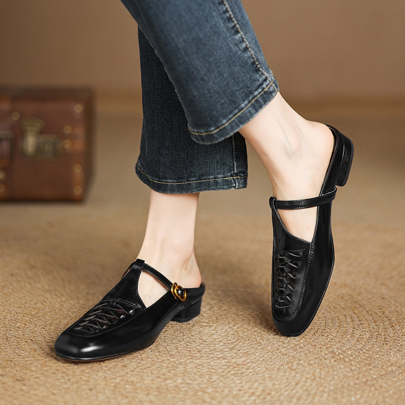 Margie | Woven Mary Jane Mules