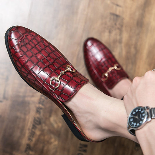 Kaye | Croc-Embossed Mule Loafers