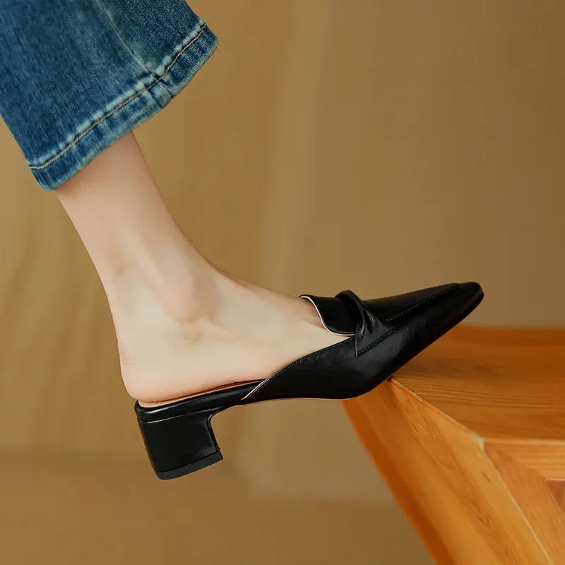 Yetti | Elegant Bow Mule Heels