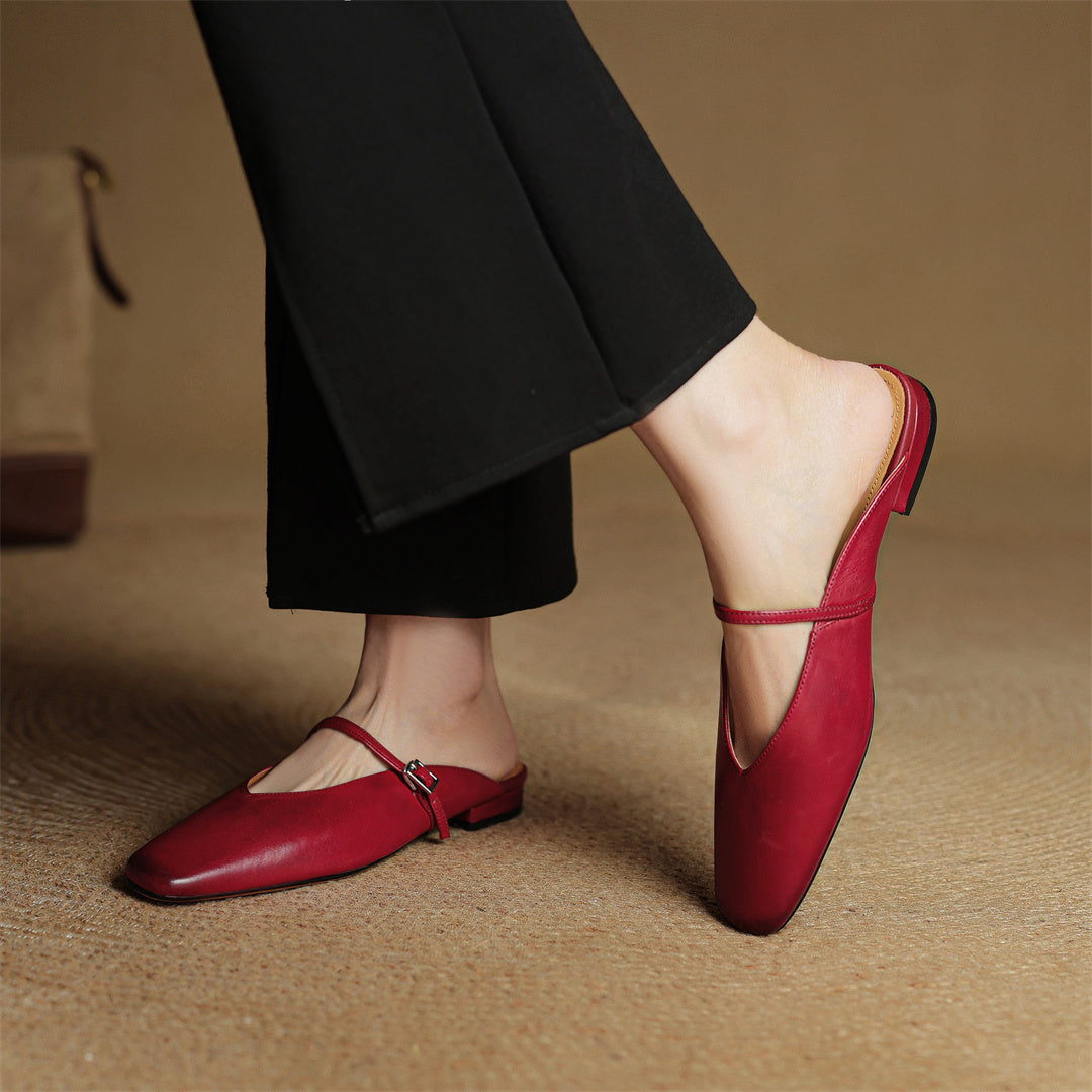 Hera | Square-Toe Mary Jane Mules