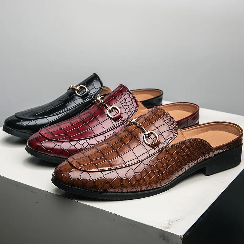 Kaye | Croc-Embossed Mule Loafers