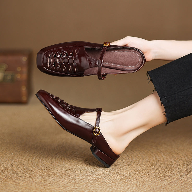 Margie | Woven Mary Jane Mules
