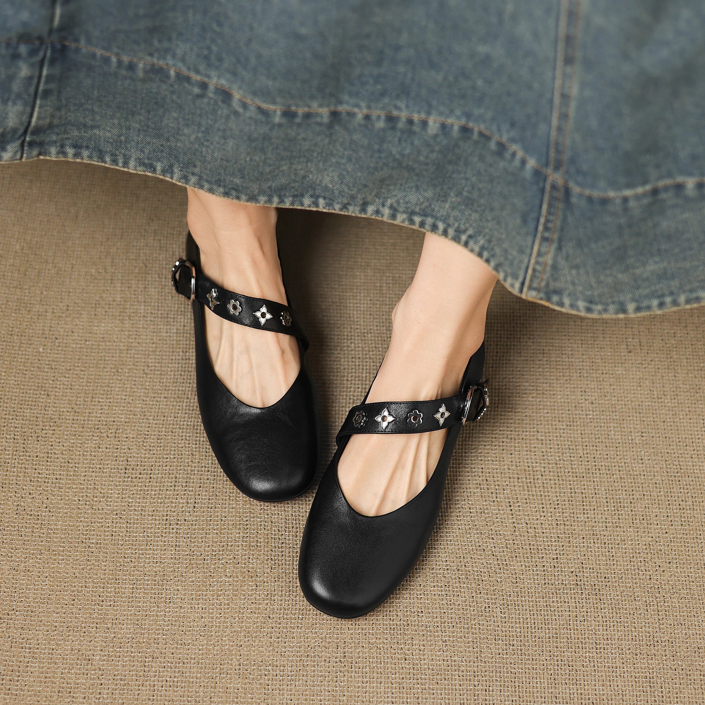 Ella | Studded Mary Jane Flats