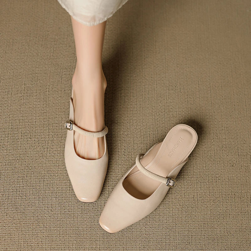 Alba | Mary Jane Block Heel Mules
