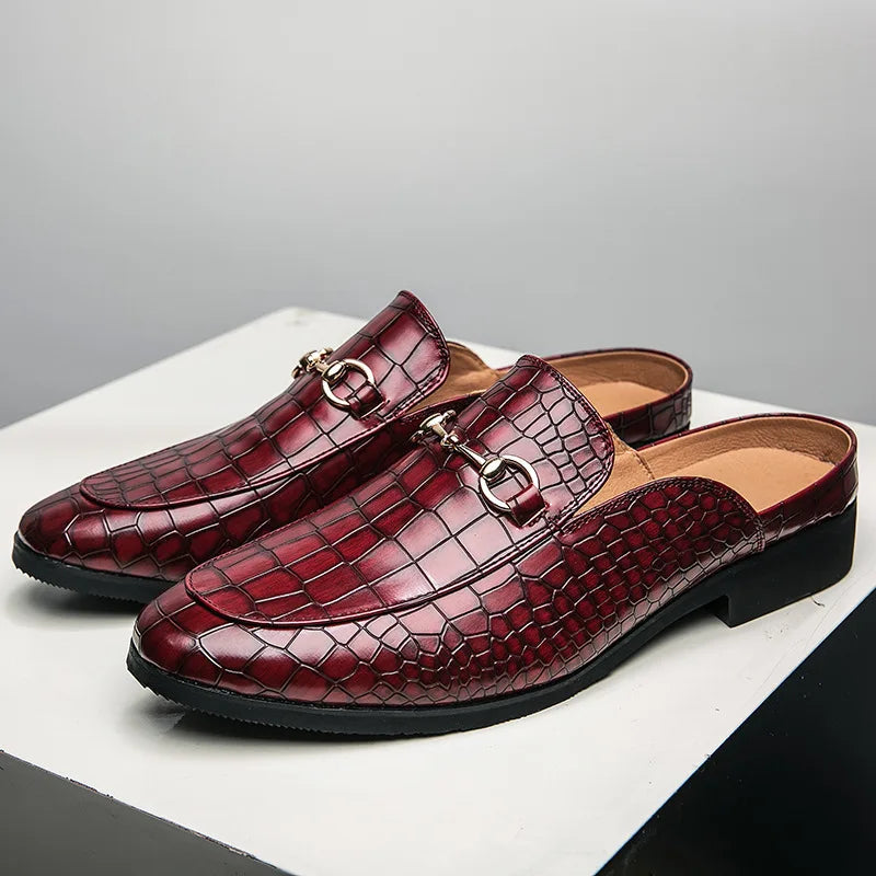 Kaye | Croc-Embossed Mule Loafers