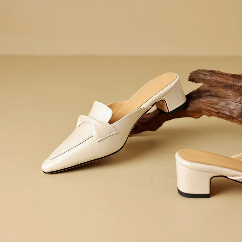 Yetti | Elegant Bow Mule Heels