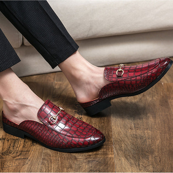 Kaye | Croc-Embossed Mule Loafers